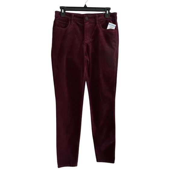KUT FROM THE KLOTH NWT $99 Diana Skinny Corduroy Pants Burgundy - Picture 4 of 9